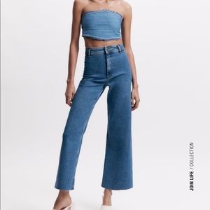 Zara marine straight jeans